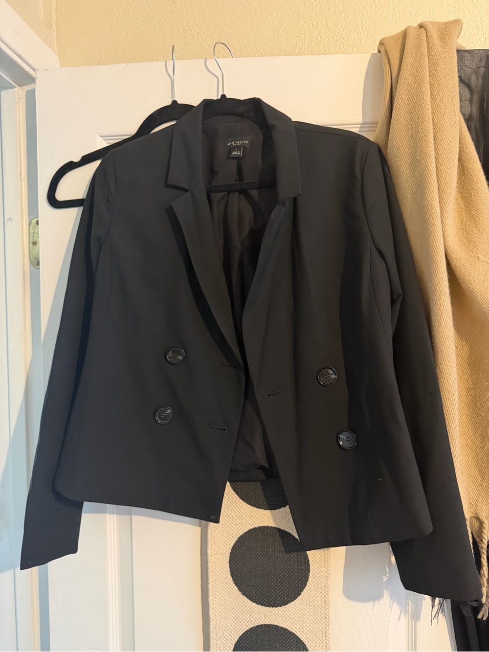Ann Taylor Black Double-Breasted Blazer